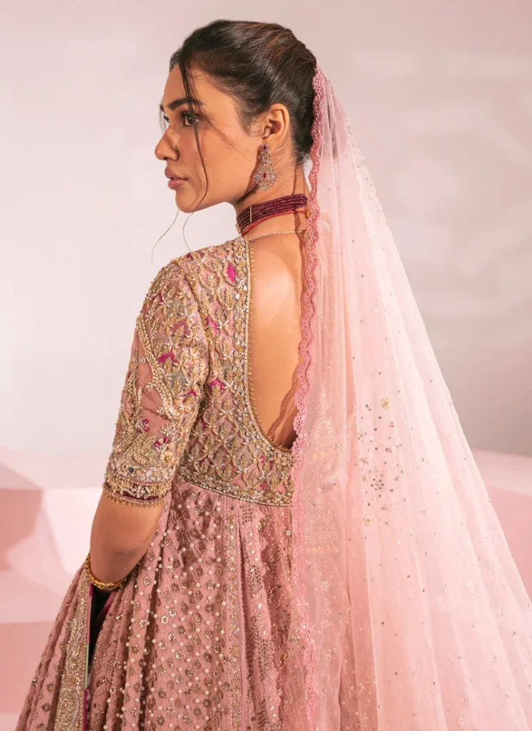 dusty pink nikkah maxi with paisley hem border 03 Dusty Pink Nikkah Maxi with Paisley Hem Border Video