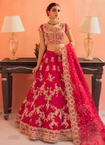 fuchsia baraat lehenga choli with gold floral arches 03 Fuchsia Baraat Lehenga Choli with Gold Floral Arches Video