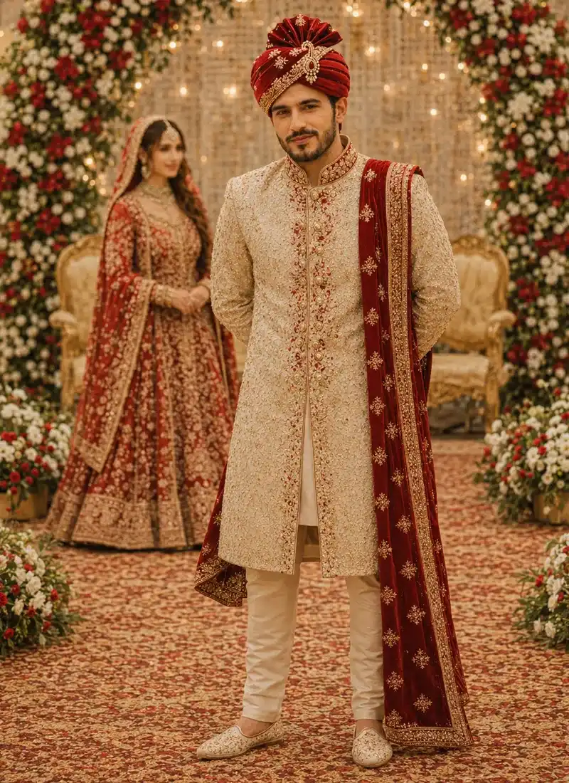 golden-pakistani-groom-sherwani-wedding-look.webp golden pakistani groom sherwani wedding look