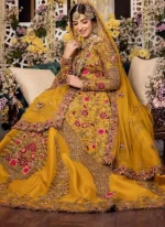 mustard mehndi lehenga choli with floral tree motifs 05 Mustard Mehndi Lehenga Choli with Floral Tree Motifs Video